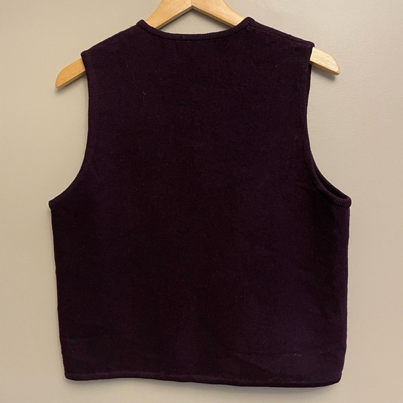 Vintage Requirements 100% Wool Zip Up Sweater Vest Medium Burgundy - Picture 5 of 7